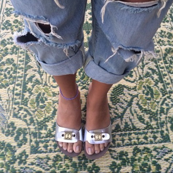 NIB Patent Red Buckled Wooden Slide Clog - Picture 8 of 8